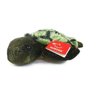 Aurora Splish Splash Green Sea Turtle Plush Mini Flopsie Stuffed Animal Toy 7"
